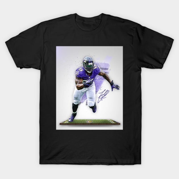 Terrell Suggs Baltimore Sports Art T-Shirt by JRoseGraphics